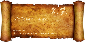 Kácser Fanni névjegykártya