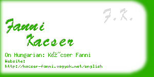 fanni kacser business card